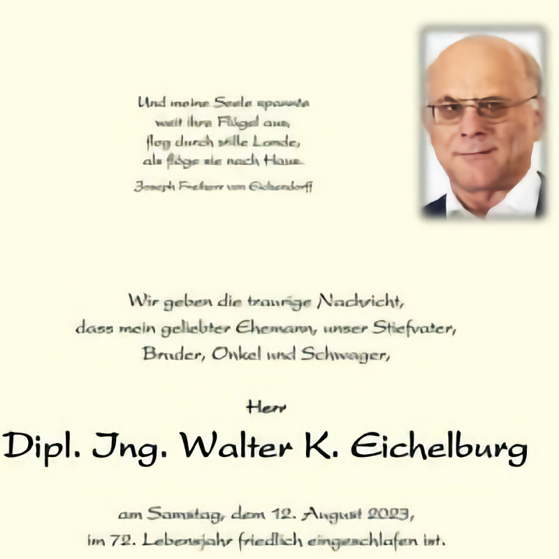 Hartgeld-Gründer Walter K. Eichelburg verstorben