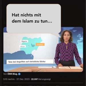 Rational abstoßendes Framing zum Christenmord in Nigeria