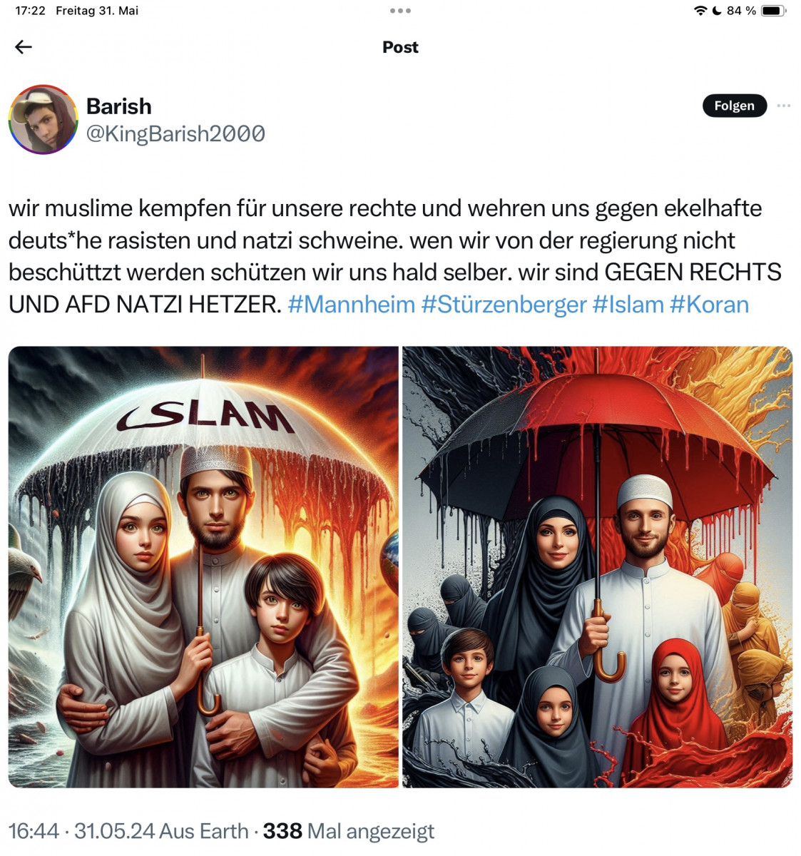 So feiern Moslems feiern den Mordanschlag auf #Stürzenberger