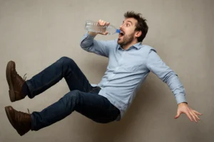 Mit Plastikflasche im Sinkflug – Kontrolle weg, Niveau auch!