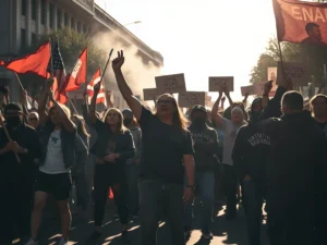 „WIR SIND HIER, WIR SIND LAUT, WEIL DER STAAT DEN REST DER FREIHEIT RAUBT!“