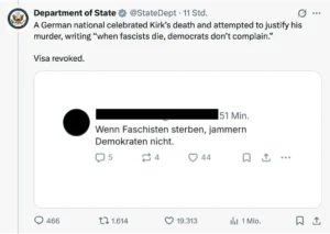 Tod von Charlie Kirk gefeiert: USA entziehen mehreren Ausländern Visa