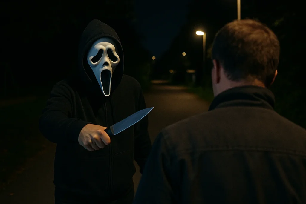 Bremen: Messer-Räuber mit „Scream“-Maske überfällt Passanten im Dunkeln!