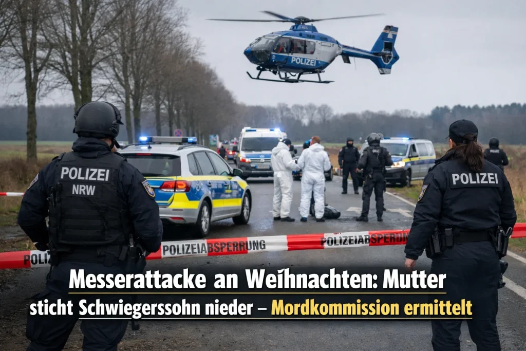 Messerattacke an Weihnachten: Mutter (56) sticht Schwiegersohn nieder – Mordkommission ermittelt