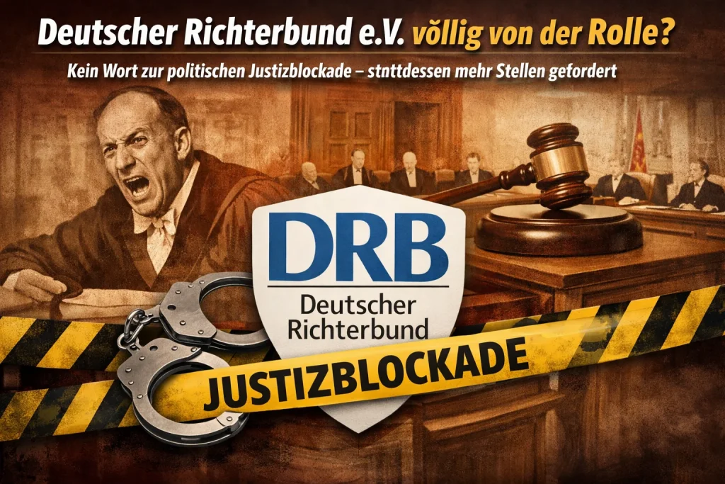 „Deutscher Richterbund e.V.“ völlig von der Rolle? Kein Wort zur Justizblockade durch die Politiker, sondern mehr Stellen in der Strafjustiz gefordert