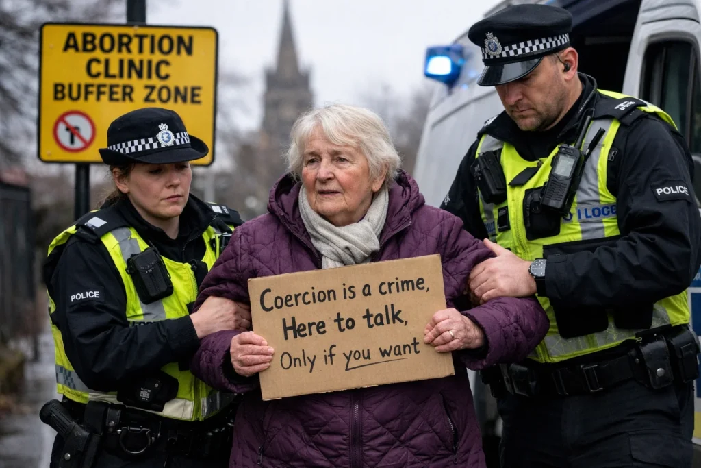 Sprechverbot vor Abtreibungsklinik: Großmutter (75) kriminalisiert