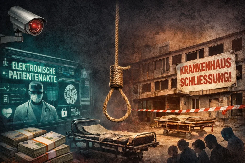 Gesundheit 2026: Digitale Überwachung und kalte Klinikschließungen – der Staat zieht die Schlinge zu