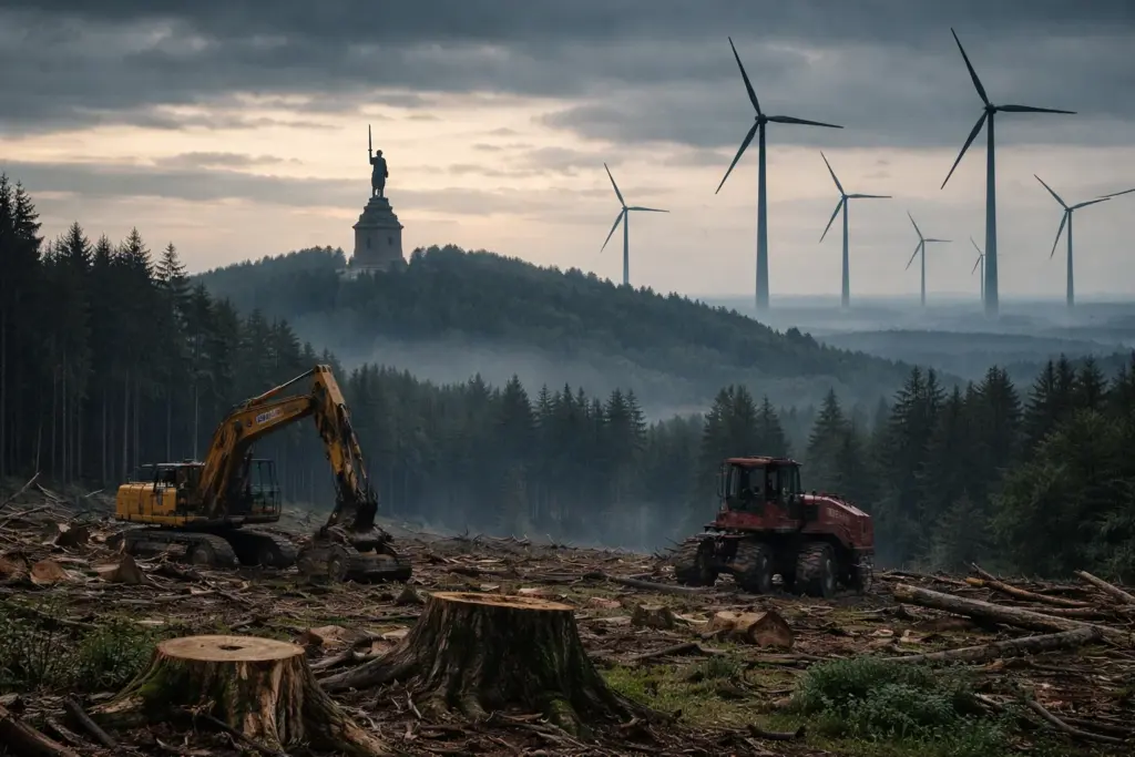 Hermann gegen Stahlriesen: Rodungen im Teutoburger Wald laufen – trotz laufender Klage